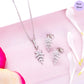 Leafy Elegnace Rhodium-Plated 925 Silver Jewellery Set