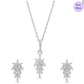 Leafy Elegnace Rhodium-Plated 925 Silver Jewellery Set