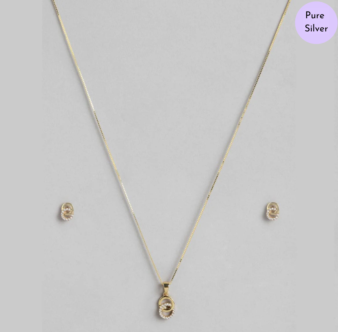 Dual Circles of Grace 925 Silver Jewelry Set with Twin Circles