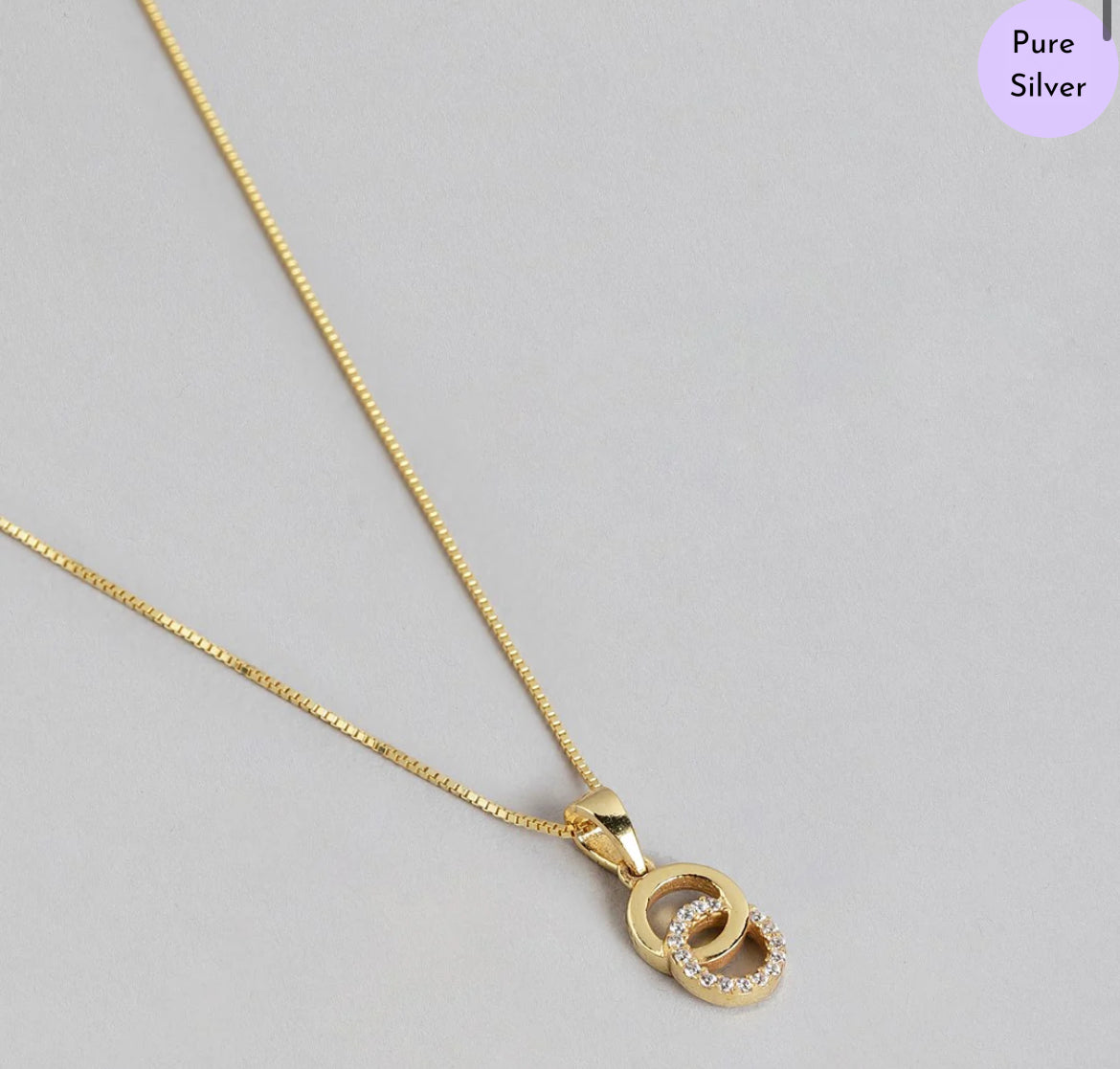 Dual Circles of Grace 925 Silver Jewelry Set with Twin Circles
