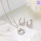 Rhodium Floral Grace Rhodium-Plated 925 Sterling Silver Jewelry Set