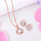Rose Radiance 925 Silver Rose Gold-Plated Jewelry Set