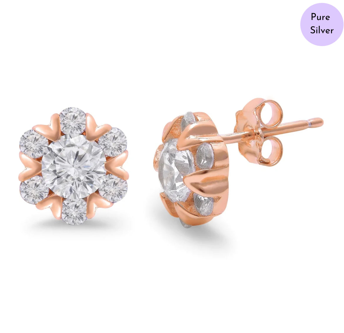 Rose Radiance 925 Silver Rose Gold-Plated Jewelry Set