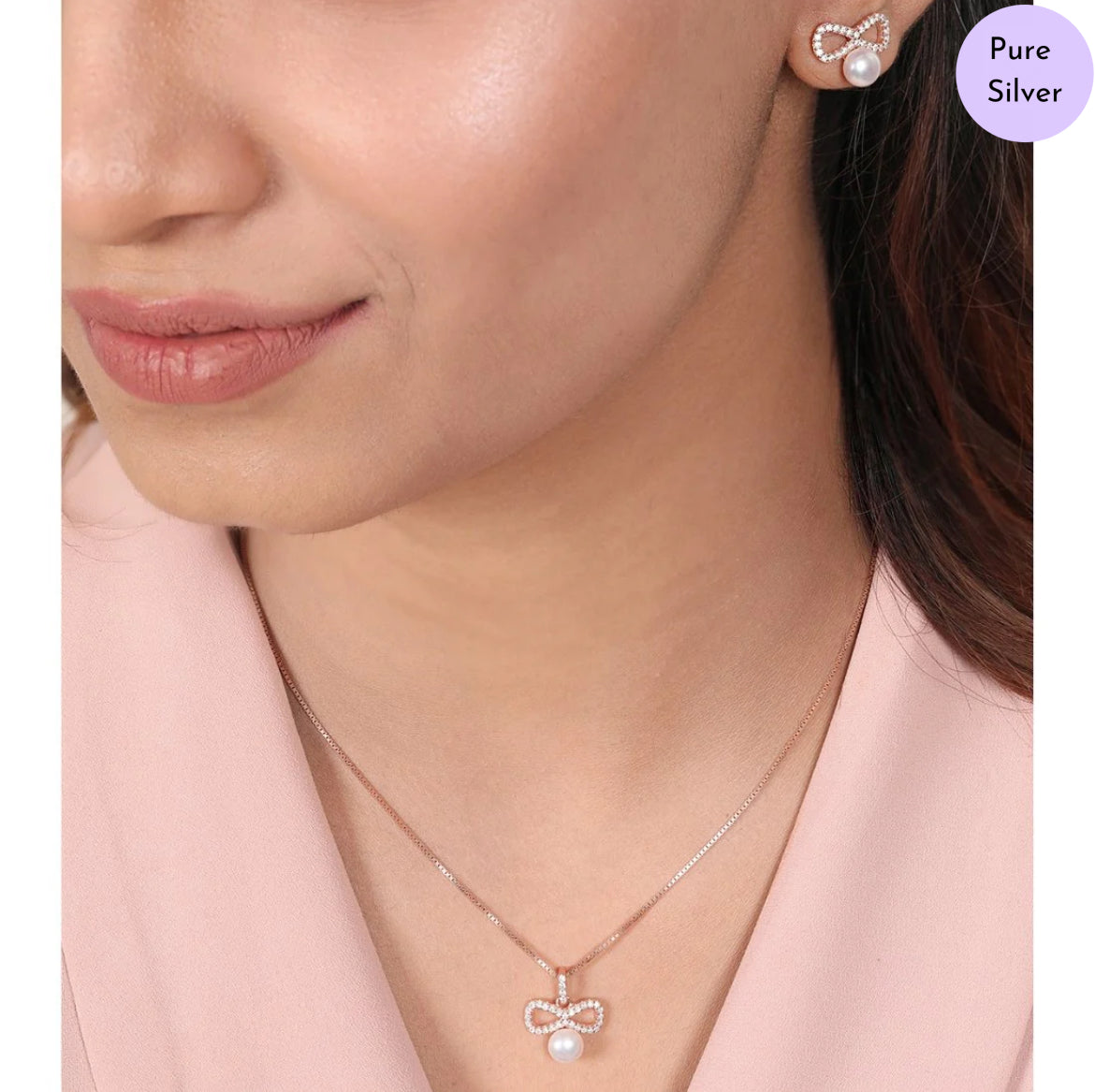 Endless Allure Rose gold Plated 925 Silver Jewelry Set