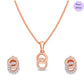 Twin Grace Rose Gold 925 Silver Jewelry Set with Twin Circles