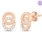 Twin Grace Rose Gold 925 Silver Jewelry Set with Twin Circles