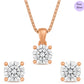 Rose Dusk Elegance Rose-Gold Plated 925 Silver CZ Jewelry Set