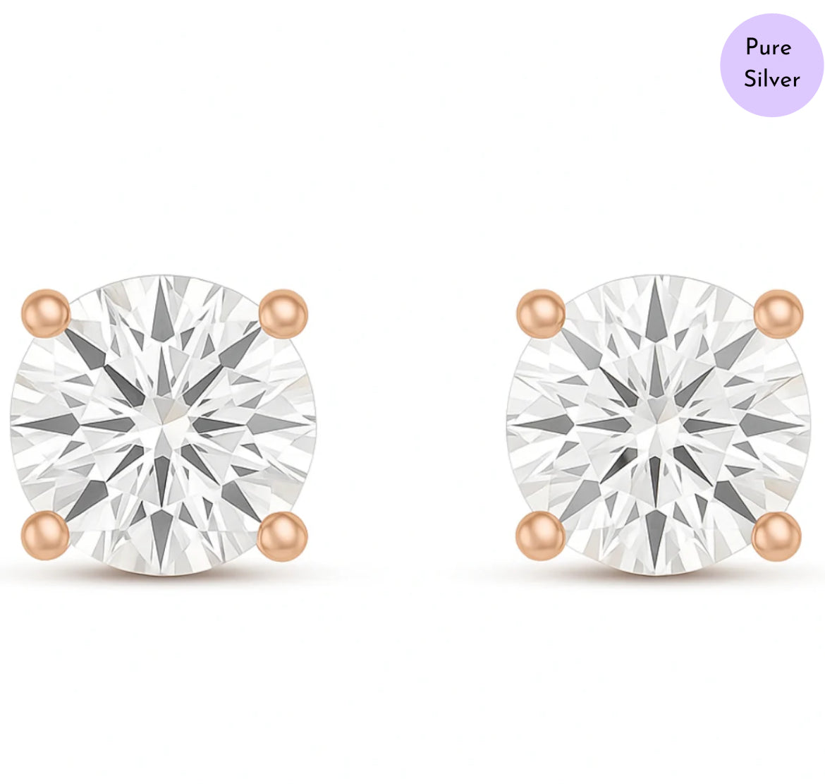 Rose Dusk Elegance Rose-Gold Plated 925 Silver CZ Jewelry Set