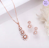Floral Muse Rose Gold Plated  925 Silver Jewelry Set