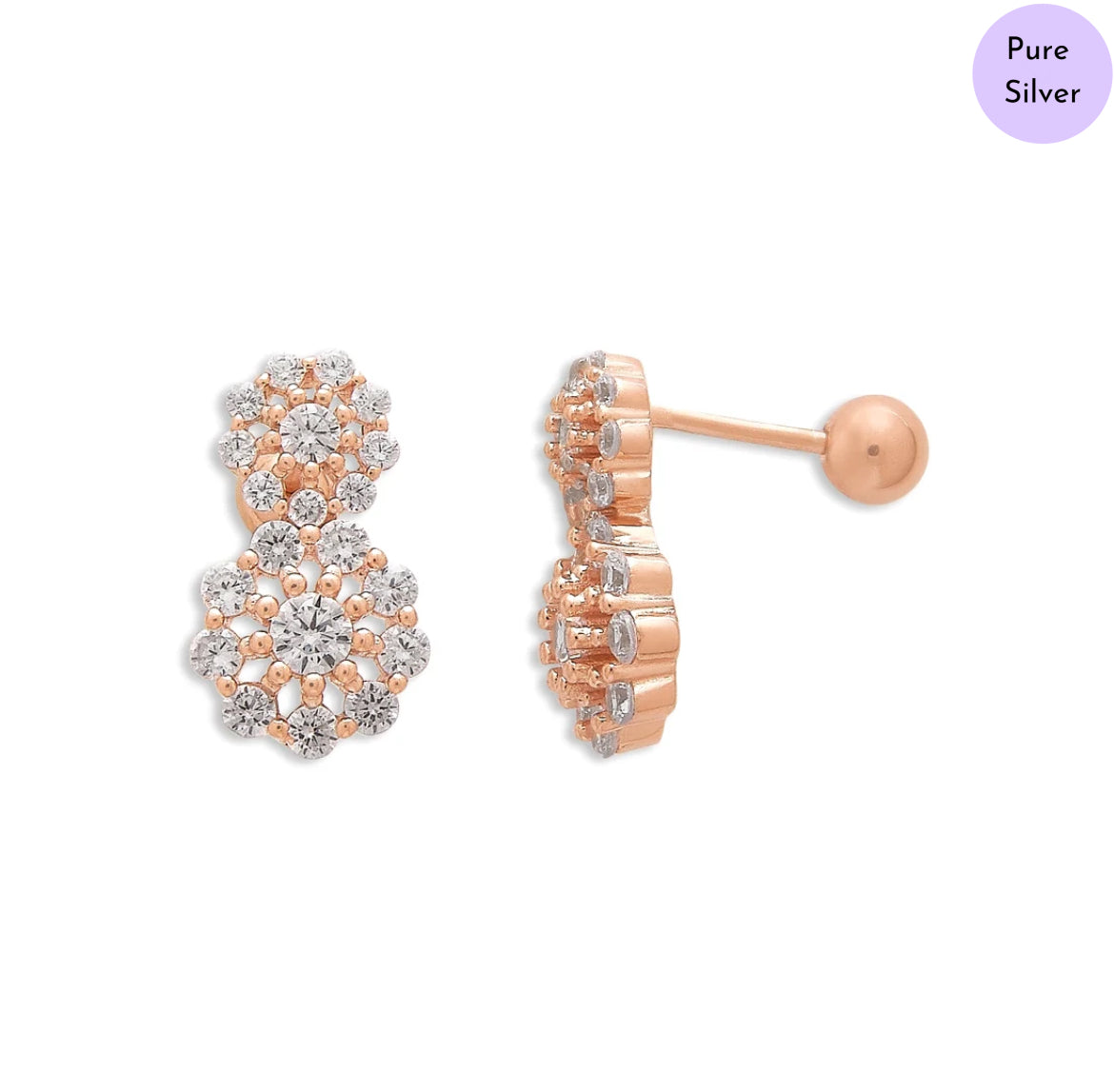 Floral Muse Rose Gold Plated  925 Silver Jewelry Set