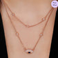 Eternal Protection Evil Eye Rose Gold plated CZ 925 Silver Necklace