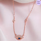 Eternal Protection Evil Eye Rose Gold plated CZ 925 Silver Necklace