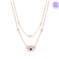 Eternal Protection Evil Eye Rose Gold plated CZ 925 Silver Necklace