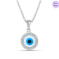 Eveil Eye Essence Rhodium Plated CZ 925 Silver Necklace