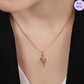 Ethernal Wings 925 Silver Rose Gold Plated Pendant with Chain