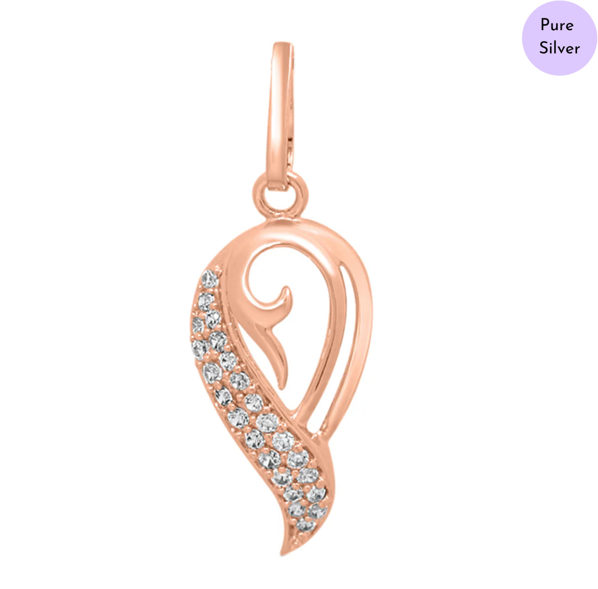 Ethernal Wings 925 Silver Rose Gold Plated Pendant with Chain
