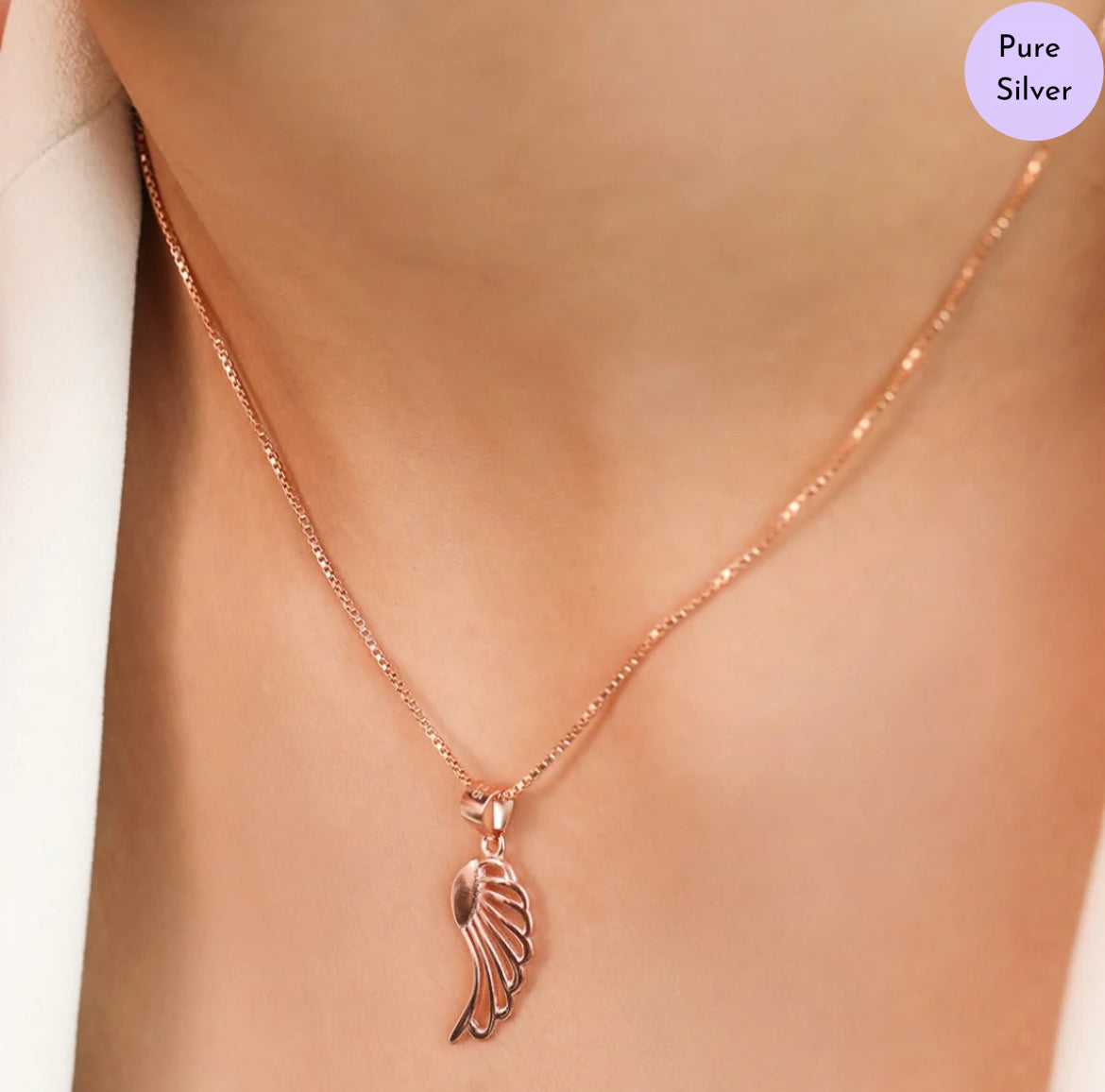 Divine Winged Charm Gold-Plated 925 Silver Pendant with Chain