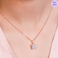Square Symphony Rose Gold Plated 925 Silver Pendant with Chain