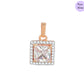 Square Symphony Rose Gold Plated 925 Silver Pendant with Chain