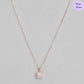 Square Symphony Rose Gold Plated 925 Silver Pendant with Chain