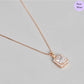 Square Symphony Rose Gold Plated 925 Silver Pendant with Chain
