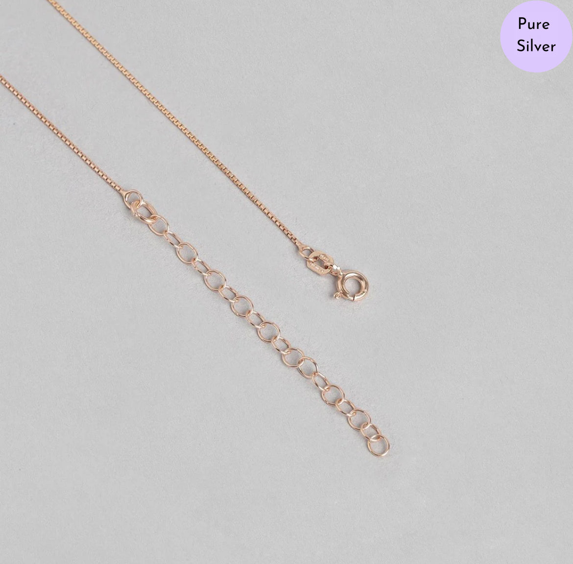 Square Symphony Rose Gold Plated 925 Silver Pendant with Chain