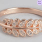 Branch of Grace CZ Studded Rose Gold 925 Silver Ring (Adjustable)