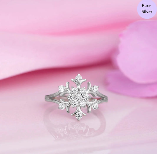 Jasmine Glow Rhodium Plated 925 Sterling Silver Women's Ring