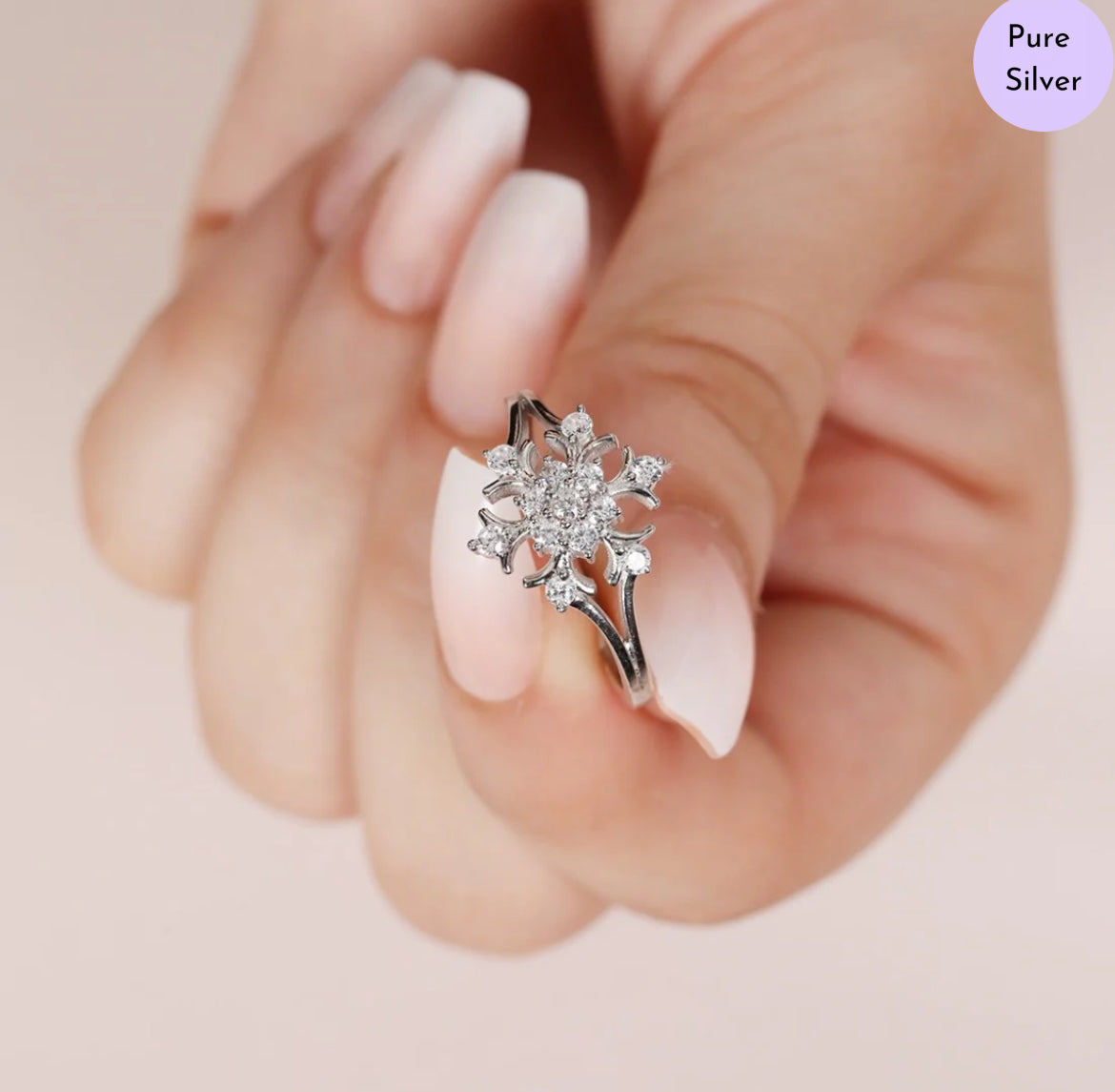 Jasmine Glow Rhodium Plated 925 Sterling Silver Women's Ring