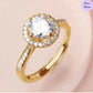 Dusky Gold Gold-Plated 925 Sterling Silver Solitaire Halo Ring