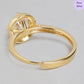 Dusky Gold Gold-Plated 925 Sterling Silver Solitaire Halo Ring