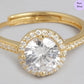 Dusky Gold Gold-Plated 925 Sterling Silver Solitaire Halo Ring