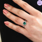 Evergreen Spark Halo CZ Studded Rhodium Plated 925 Sterling Silver Ring