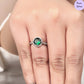 Evergreen Spark Halo CZ Studded Rhodium Plated 925 Sterling Silver Ring