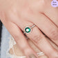 Evergreen Spark Halo CZ Studded Rhodium Plated 925 Sterling Silver Ring