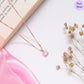 Pink Orbit Pendant Rose Gold Plated 925 Silver Pendant with Chain