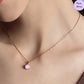 Pink Orbit Pendant Rose Gold Plated 925 Silver Pendant with Chain