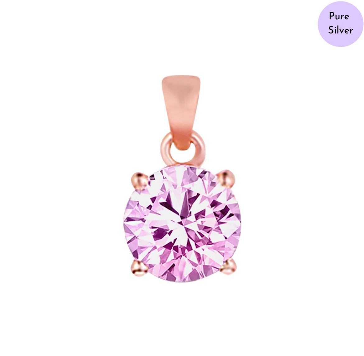 Pink Orbit Pendant Rose Gold Plated 925 Silver Pendant with Chain