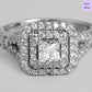 Reflections of Grace Rhodium-Plated 925 Sterling Silver CZ Ring (Adjustable)