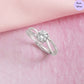 Whirlstone Charm Rhodium Plated 925 Sterling Silver Ring (Adjustable)