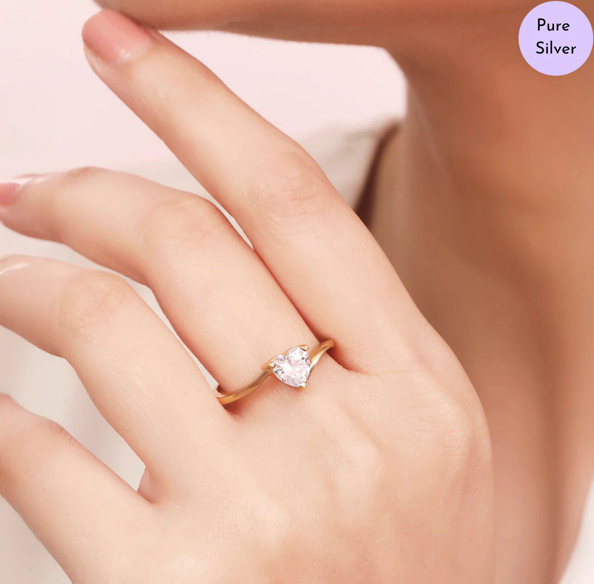 Cherished Spark Gold Plated 925 Sterling Silver Ring