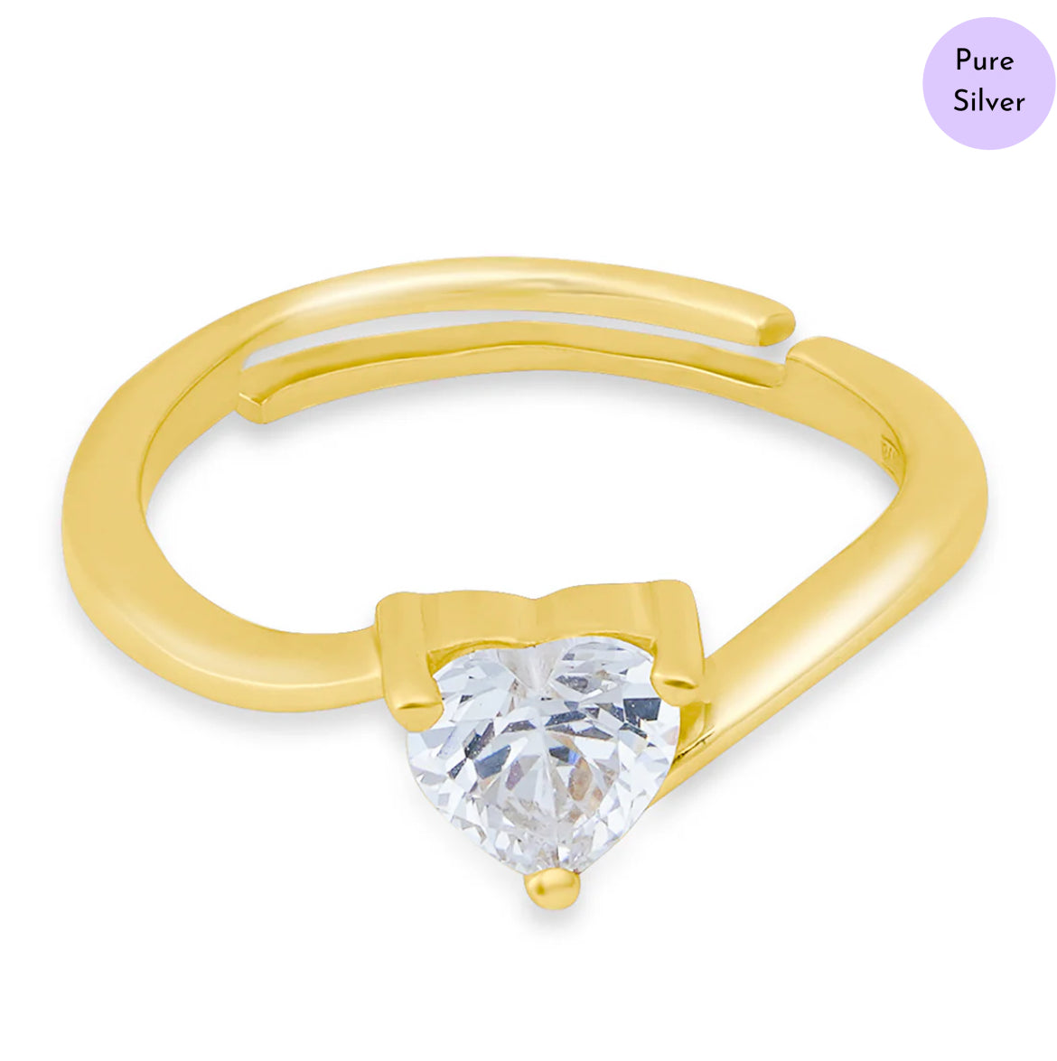 Cherished Spark Gold Plated 925 Sterling Silver Ring