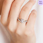 Dazzling Devotion Rhodium-Plated Heart CZ 925 Sterling Silver Ring (Adjustable)