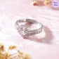 Dazzling Devotion Rhodium-Plated Heart CZ 925 Sterling Silver Ring (Adjustable)