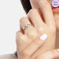 Dazzling Devotion Rhodium-Plated Heart CZ 925 Sterling Silver Ring (Adjustable)