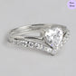 Dazzling Devotion Rhodium-Plated Heart CZ 925 Sterling Silver Ring (Adjustable)
