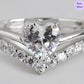 Dazzling Devotion Rhodium-Plated Heart CZ 925 Sterling Silver Ring (Adjustable)