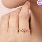 Rosy Gleam Gold Plated 925 Sterling Silver Ring