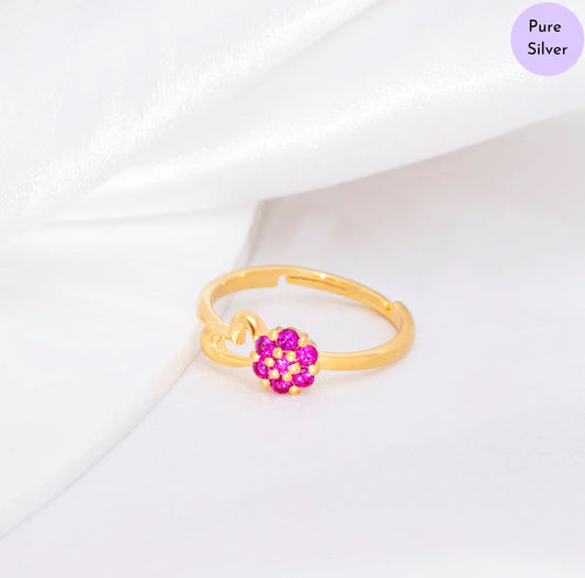 Rosy Gleam Gold Plated 925 Sterling Silver Ring