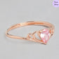 Crowned Grace 925 Silver Ring in Rose Gold (Adjustable)